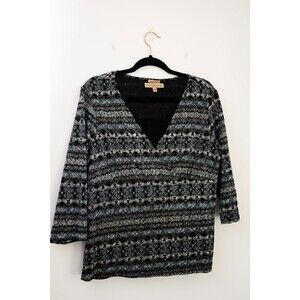 Vintage Notations Stretch baby doll top xl SEE y2k